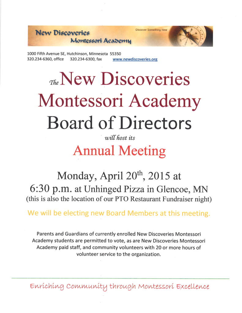 annual meeting announcement 04 20 15