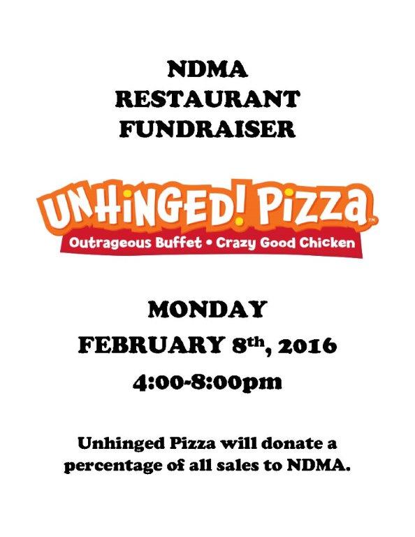 Restaurant Fundraiser - Unhinged Pizza 02 08 16